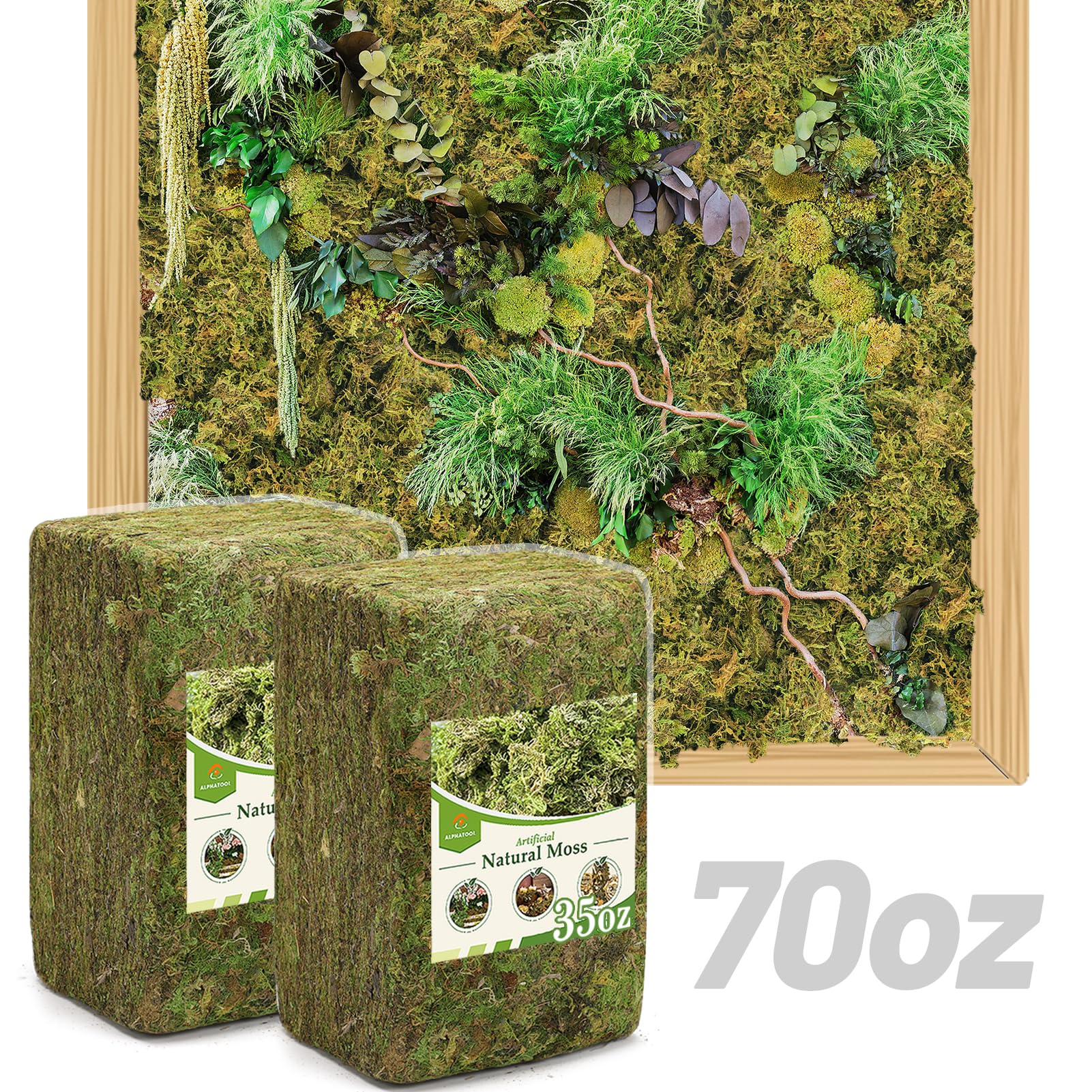 Amazon.com: 70oz Jumbo Pack Natural Green Moss for Crafts - Bulk